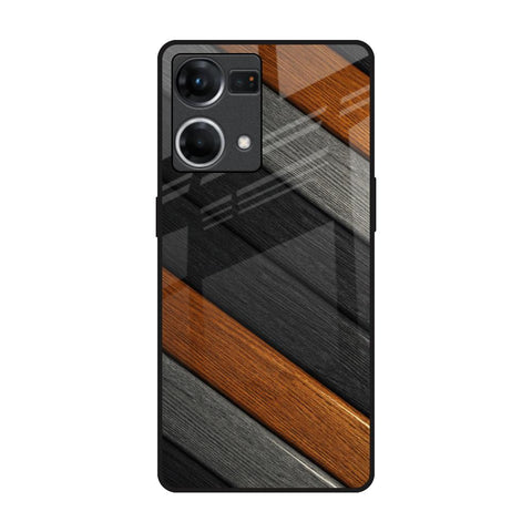 Tri Color Wood Glossy Case for Oppo F21s Pro