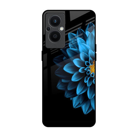 Half Blue Flower Glossy Case for Oppo F21s Pro 5G