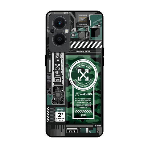 Green Camo Circuit Glossy Case for Oppo F21s Pro 5G