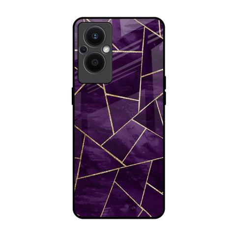 Geometric Purple Glossy Case For Oppo F21s Pro 5G
