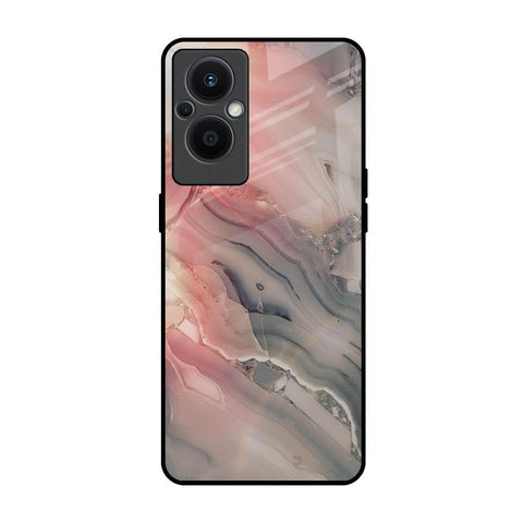 Pink And Grey Marble Glossy Case For Oppo F21s Pro 5G