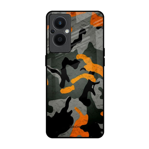 Camouflage Orange Glossy Case For Oppo F21s Pro 5G