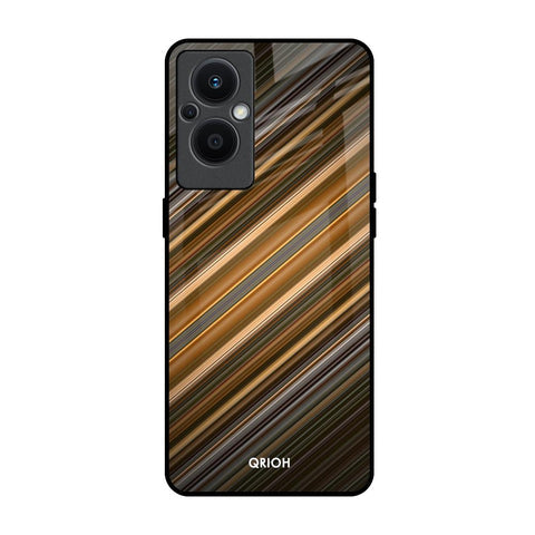 Diagonal Slash Pattern Glossy Case for Oppo F21s Pro 5G