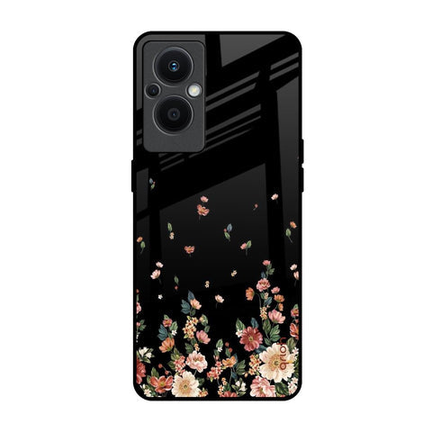 Floating Floral Print Glossy Case for Oppo F21s Pro 5G