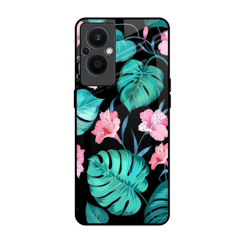 Tropical Leaves & Pink Flowers Glossy Case for Oppo F21s Pro 5G