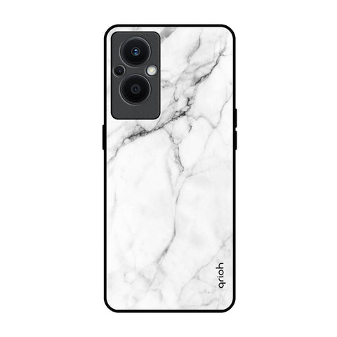 Modern White Marble Glossy Case for Oppo F21s Pro 5G