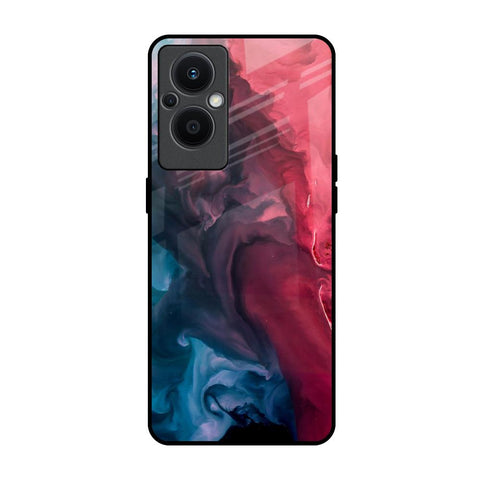 Blue & Red Smoke Glossy Case for Oppo F21s Pro 5G