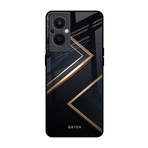 Sleek Golden & Navy Glossy Case for Oppo F21s Pro 5G