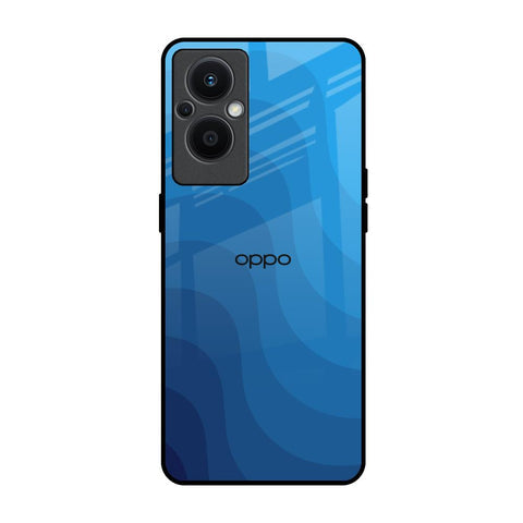 Blue Wave Abstract Glossy Case for Oppo F21s Pro 5G