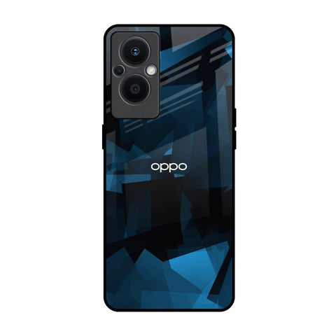 Polygonal Blue Box Glossy Case For Oppo F21s Pro 5G