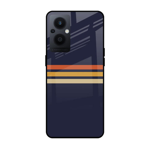 Tricolor Stripes Glossy Case For Oppo F21s Pro 5G