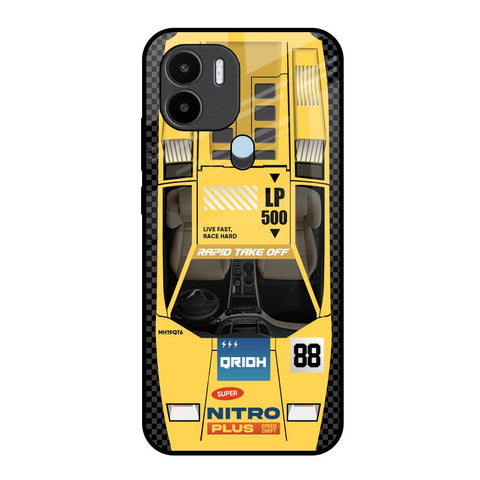 Yellow Racing Car Glossy Case for Redmi A1 Plus