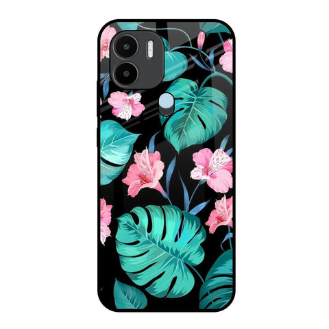 Tropical Leaves & Pink Flowers Glossy Case for Redmi A1 Plus