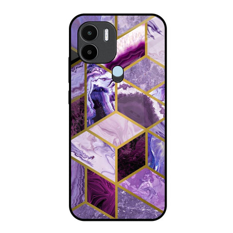 Purple Rhombus Marble Glossy Case for Redmi A1 Plus