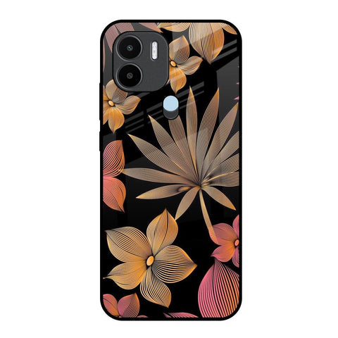 Lines Pattern Flowers Glossy Case for Redmi A1 Plus