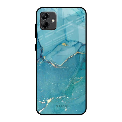 Blue Golden Glitter Glossy Case for Samsung Galaxy A04