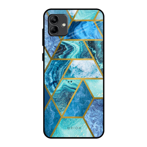 Turquoise Geometrical Marble Glossy Case for Samsung Galaxy A04