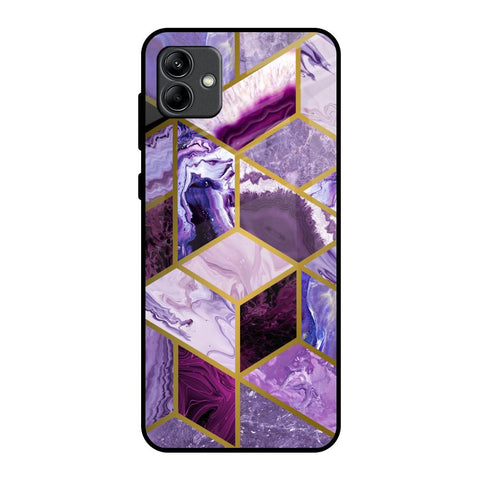 Purple Rhombus Marble Glossy Case for Samsung Galaxy A04