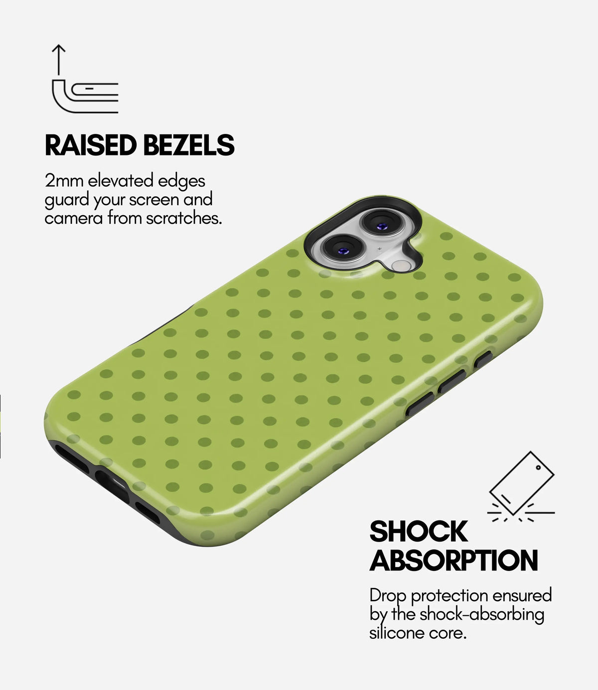 Color Pop Polka Premium Tough Shining Phone Case (Double Layer) Available For All iPhone Models