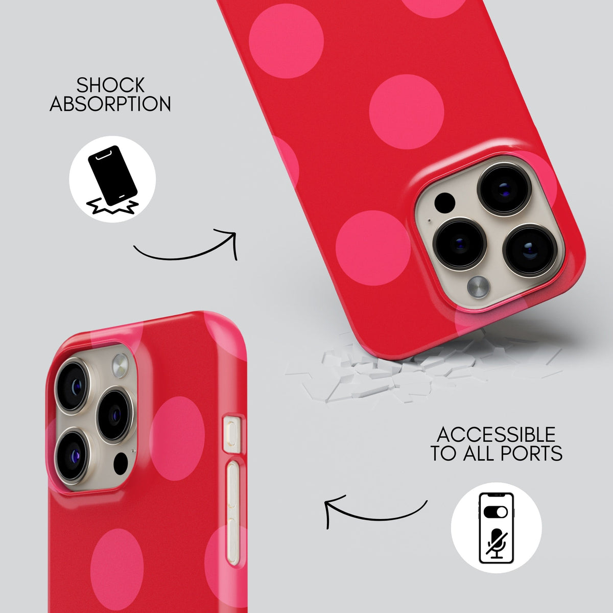 Berry Blush Premium Tough Shining Phone Case (Double Layer) Available For All iPhone Models