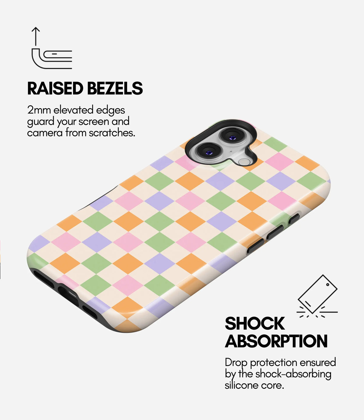 Candy Check Premium Tough Shining Phone Case (Double Layer) Available For All iPhone Models