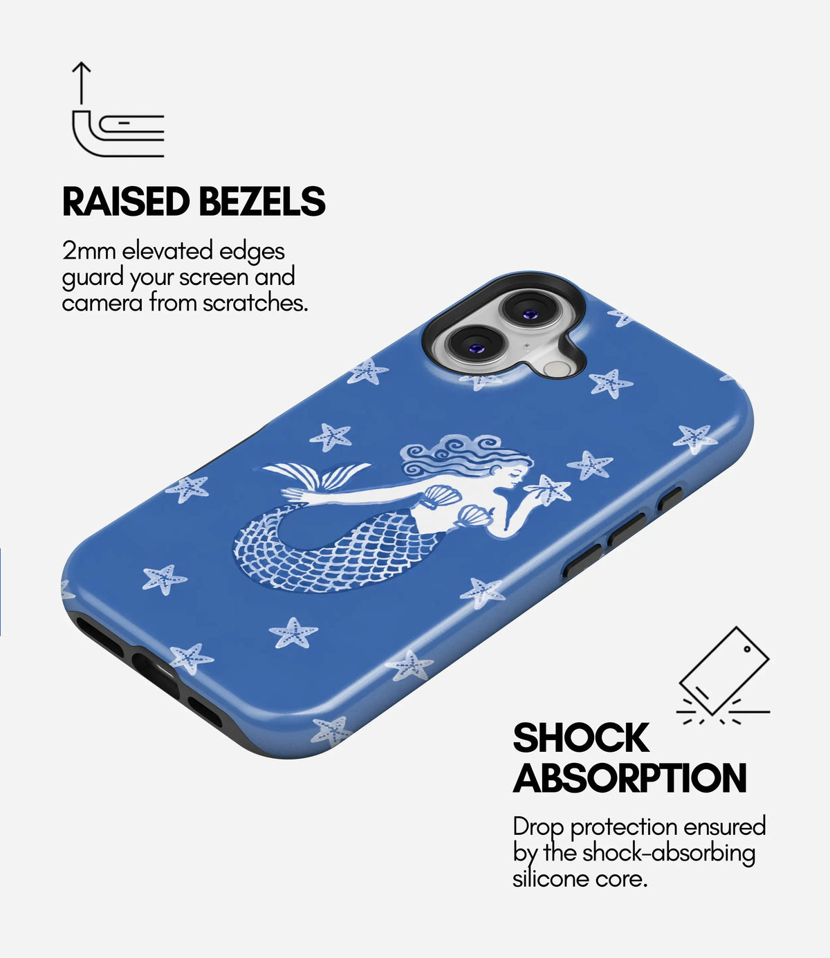 Midnight Mermaid Premium Tough Shining Phone Case (Double Layer) Available For All iPhone Models