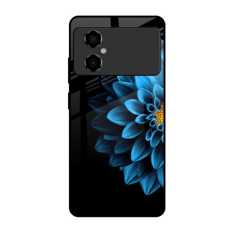 Half Blue Flower Glossy Case for Poco M4 5G