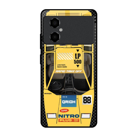 Yellow Racing Car Glossy Case for Poco M4 5G