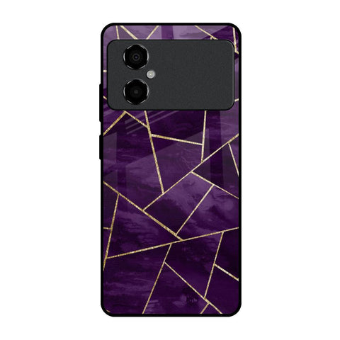 Geometric Purple Glossy Case For Poco M4 5G