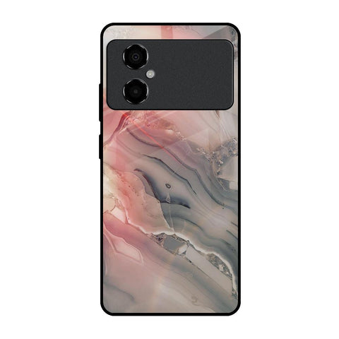 Pink And Grey Marble Glossy Case For Poco M4 5G