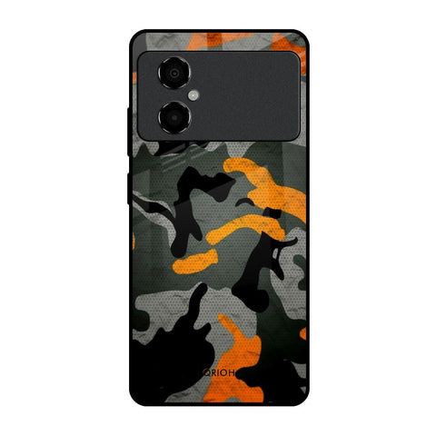 Camouflage Orange Glossy Case For Poco M4 5G