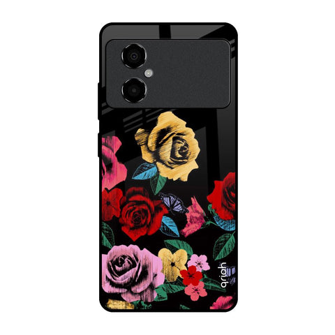Floral Decorative Glossy Case For Poco M4 5G
