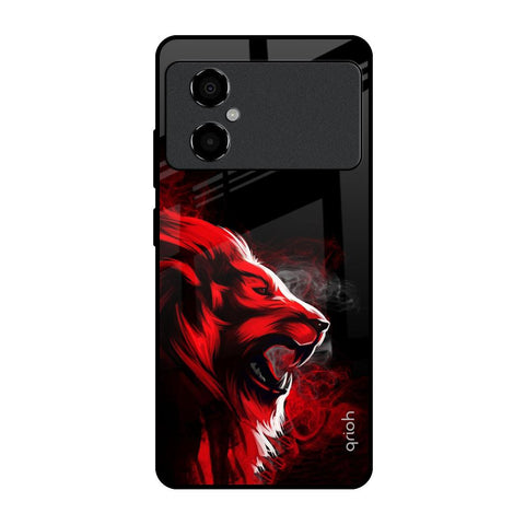 Red Angry Lion Glossy Case for Poco M4 5G