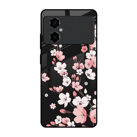Black Cherry Blossom Glossy Case for Poco M4 5G