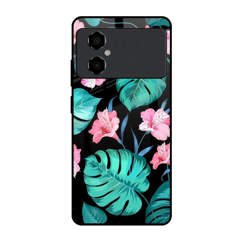 Tropical Leaves & Pink Flowers Glossy Case for Poco M4 5G