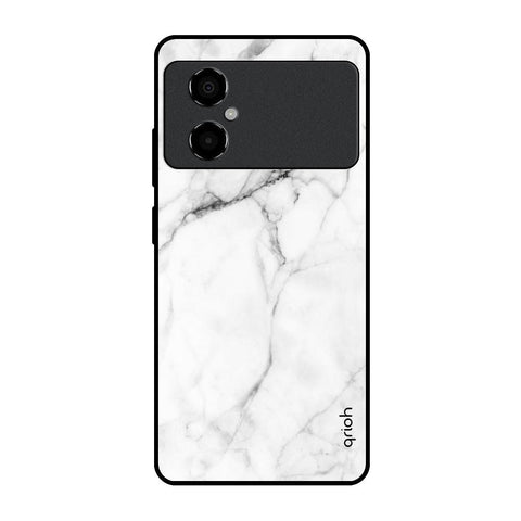 Modern White Marble Glossy Case for Poco M4 5G