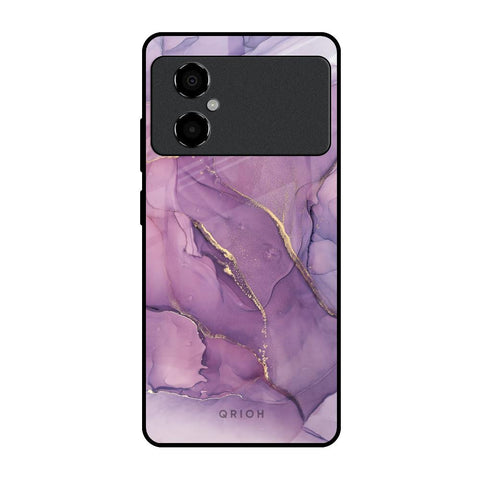 Purple Gold Marble Glossy Case for Poco M4 5G