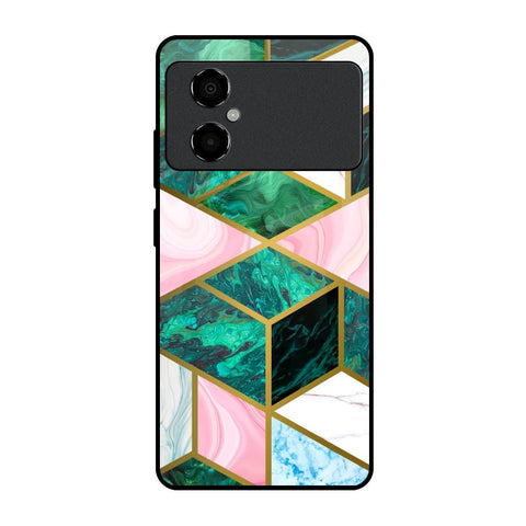 Seamless Green Marble Glossy Case for Poco M4 5G