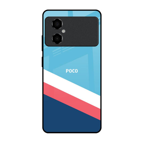 Pink & White Stripes Glossy Case For Poco M4 5G