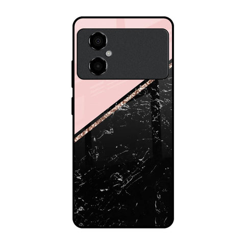 Marble Texture Pink Glossy Case For Poco M4 5G