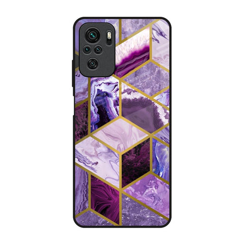 Purple Rhombus Marble Glossy Case for Redmi Note 11 SE