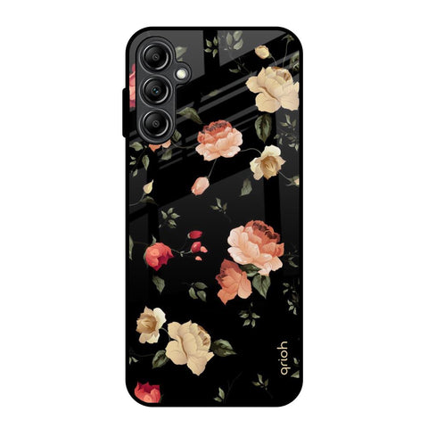 Black Spring Floral Glossy Case for Samsung Galaxy A14 5G