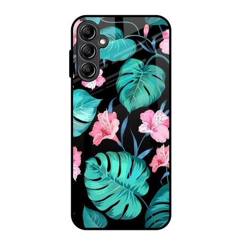 Tropical Leaves & Pink Flowers Glossy Case for Samsung Galaxy A14 5G