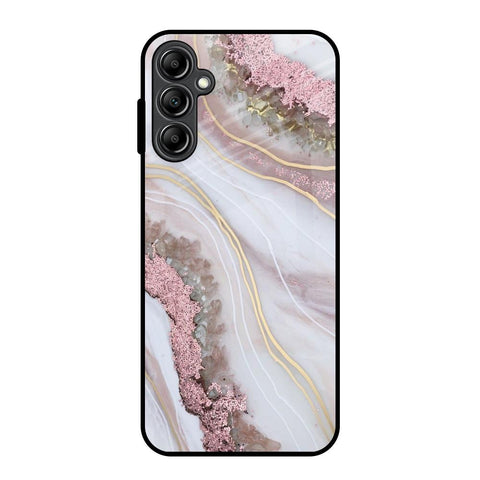 Pink & Gold Gllitter Marble Glossy Case for Samsung Galaxy A14 5G