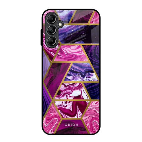 Electroplated Geometric Marble Glossy Case for Samsung Galaxy A14 5G