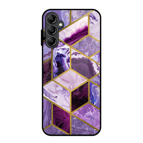 Purple Rhombus Marble Glossy Case for Samsung Galaxy A14 5G