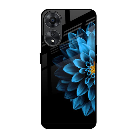Half Blue Flower Glossy Case for Oppo A78 5G