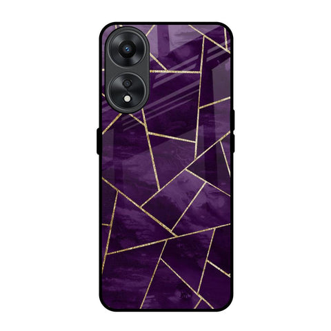 Geometric Purple Glossy Case For Oppo A78 5G