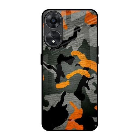 Camouflage Orange Glossy Case For Oppo A78 5G