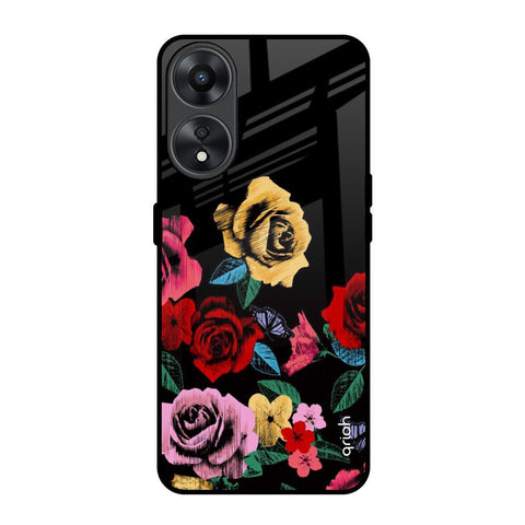 Floral Decorative Glossy Case For Oppo A78 5G